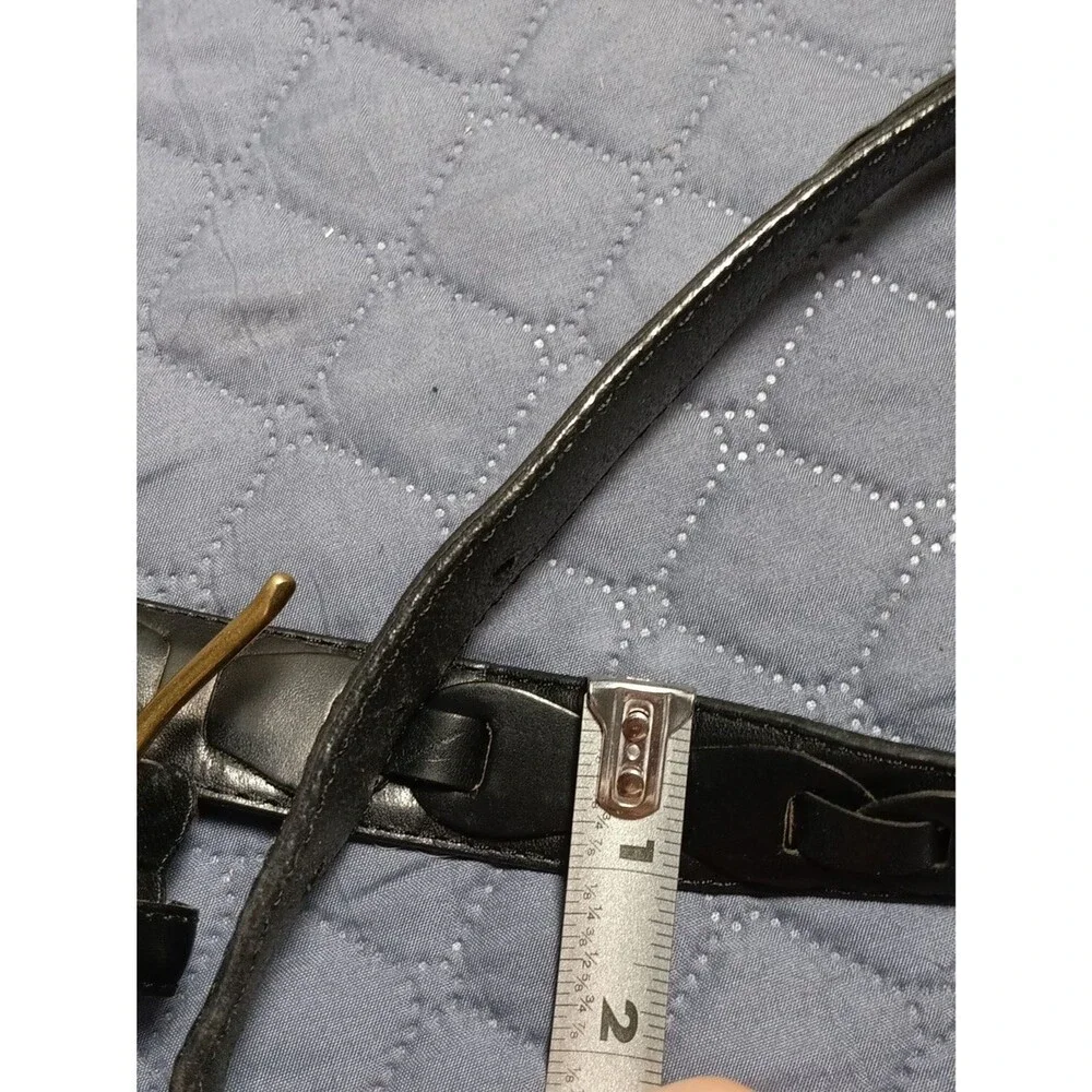 Vintage Black Cowhide Leather Belt Size 34